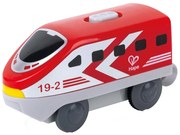 Hape - Междуградски локомотив с батерия, 12 x 4 x 5 см, Червен