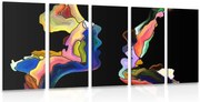 картини от 5 части – Абстрактни лица на човешки същества