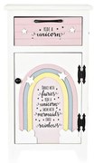 Нощно шкафче DKD Home Decor Детски Сив Розов Бял Жълт (40 x 29 x 73,5 cm)