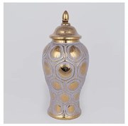 Керамичен буркан 35x18,5 см златист/сив