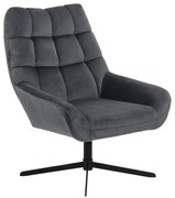 Сиво въртящо се кадифено кресло Paris – Actona