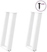 4012777 vidaXL Крака за конзолна маса, U-образни, 2 бр., бели, 28 x (72-73) см, стомана