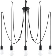 Sollux SL.0371 - Пендел EDISON 5 5xE27/60W/230V паяк черен