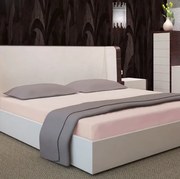 Бледорозов чаршаф за легло с ластик - памучен сатен Šírka: 180 cm | Dĺžka: 200 cm