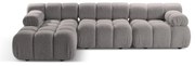 Светлосив модулен ъглов диван от букле (ляв ъгъл) Bellis – Micadoni Home