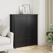 823518 vidaXL Скрин, черен, 83x41,5x100 см, бор масив