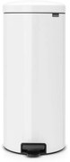 Кош за боклук с педал Brabantia NewIcon 649049, 30 л, Плавно затваряне, Противоплъзгаща основа, Бял