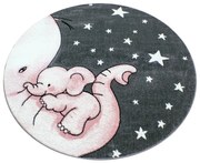 Розово-сив детски килим ø 120 cm Kids – Ayyildiz Carpets