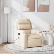 373483 vidaXL Масажен наклоняем стол, кремав, текстил