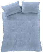 Синьо двойно удължено крепово спално бельо 230x220 cm Seersucker – Catherine Lansfield