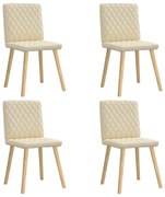 3315228 vidaXL Трапезни столове, 4 бр, кремави, текстил