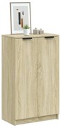 811442 vidaXL Шкаф за обувки, сонома дъб, 59x35x100,5 см, инженерно дърво