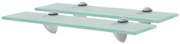 3051519 vidaXL Подвижни рафтове, 2 бр, стъкло, 40x20 см, 8 мм