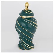 Керамичен буркан 41x20 см златист/зелен