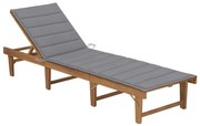 3064165 vidaXL Сгъваем шезлонг с шалте, акациево дърво масив