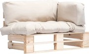 277479 vidaXL Градински палетен диван с пясъчни възглавници, борово дърво