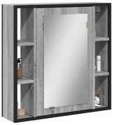 842429 vidaXL Огледален шкаф за баня сив сонома 60x16x60 см инженерно дърво