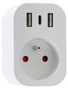 Immax NEO 07772L- Интелигентен разклонител за контакти 16A/230V + 2xUSB+1xUSB C Wi-Fi Tuya