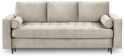 Бежов кадифен разтегателен диван Santo - Milo Casa