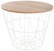 Помощна маса atmosphera Kumi, Метал, 38 cm - Бял