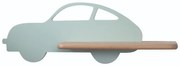 LED Детски аплик с рафт CAR LED/5W/230V зелен/дърво
