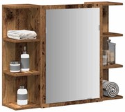 856036 vidaXL Огледален шкаф за баня от старо дърво 80x20,5x64 cm