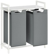 Кош за пране REX бял/сив