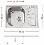 Leks FIRST 65.1 SI Кухненска мивка за вграждане