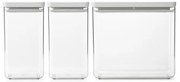 Кутии за съхранение Brabantia Tasty+ Stackable 1008880, 2x1.6л+1x3.5л, Без BPA, Плътно затваряне, Светлосив