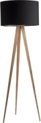 Черна лампа с дървени крака Tripod Wood - Zuiver