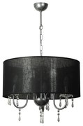 Полилей НАВОНА, хром, абажур Камелот Черен, 3xE14