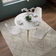 Кухненски стол Fiore Metal-Бял (4) парчета