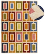 Ръчно изработен вълнен килим 80x150 cm Retro Blocks – Flair Rugs