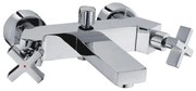 Стенен смесител за вана и душ Арт ICF 6006852, месинг, хром, с душ, държач и шлаух, 7.7x18.2см