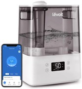 Ултразвуков смарт овлажнител за въздух Levoit Classic 300S, 47 м2, 26W, 6 Л, Smart, WiFi, Гласови команди, Автономия 60 ч, Бял/Сив