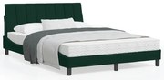 3208589 vidaXL Легло с матрак Hanko, тъмнозелено, 120x200 см, кадифе