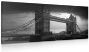 Картина на платно – Залез над Тауър Бридж в черно-бял вариант