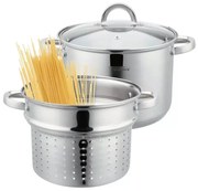 Тенджера за приготвяне на спагети Klausberg KB 7738, 24 см, 7 l, 3 части, Индукция, Сребрист