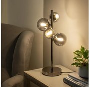 Brilagi - LED настолна лампа MILLA 4xG9/3W/230V черен хром/опушено стъкло