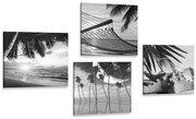 Комплект картини – Натюрморт на морето в черно-бяло