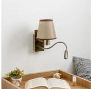 Brilagi - LED Аплик NUBILA 1xE27/25W/230V + LED/3W месинг/кафяв