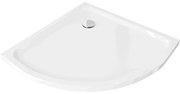 Mexen Flat полукръгъл ултратънък душ поддушова вана 90 x 90 cm, бял, сифон хром - 41109090