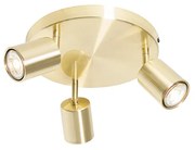 Модерна таванна лампа месинг регулируема кръгла 3-лампа - Java