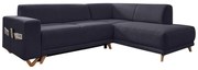 Антрацитен разтегателен/с място за съхранение ъглов диван (десен ъгъл/L форма) Classy Sophie – Miuform