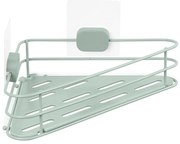 Зелен ъглов самоносещ метален рафт за баня Grena - Compactor