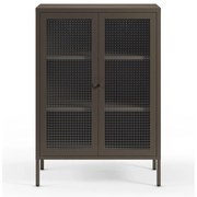 Сива метална витрина 70x100x40 cm Layna – Marckeric