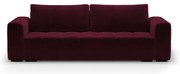 Тъмно червено кадифено канапе Luca - Milo Casa