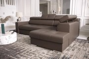 Ъглов диван Април Еко LTHR-Кафе-Десен
