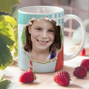 Чаша със снимка със снежен човек и лисичка