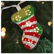 LED външна коледна гирлянда 10xLED/2xAA, 1,65 m, IP44, топла бяла, чорапи